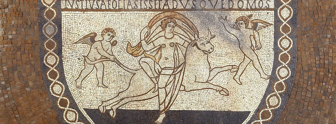 Mosaic depicting Europa and the Bull Mosaic depicting Europa and the Bull