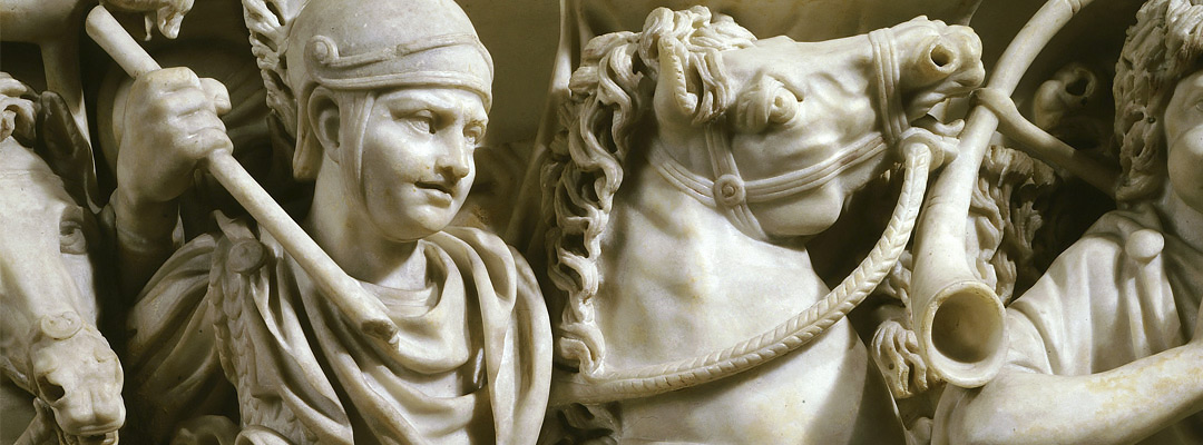 A relief depicting a Roman cavalry soldier A relief depicting a Roman cavalry soldier