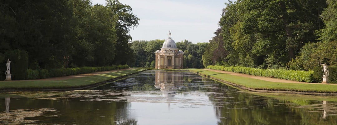 The Archer Pavilion and Long Water at Wrest Park, Bedfordshire The Archer Pavilion and Long Water at Wrest Park, Bedfordshire