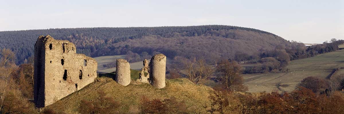 The remains of Clun Castle The remains of Clun Castle